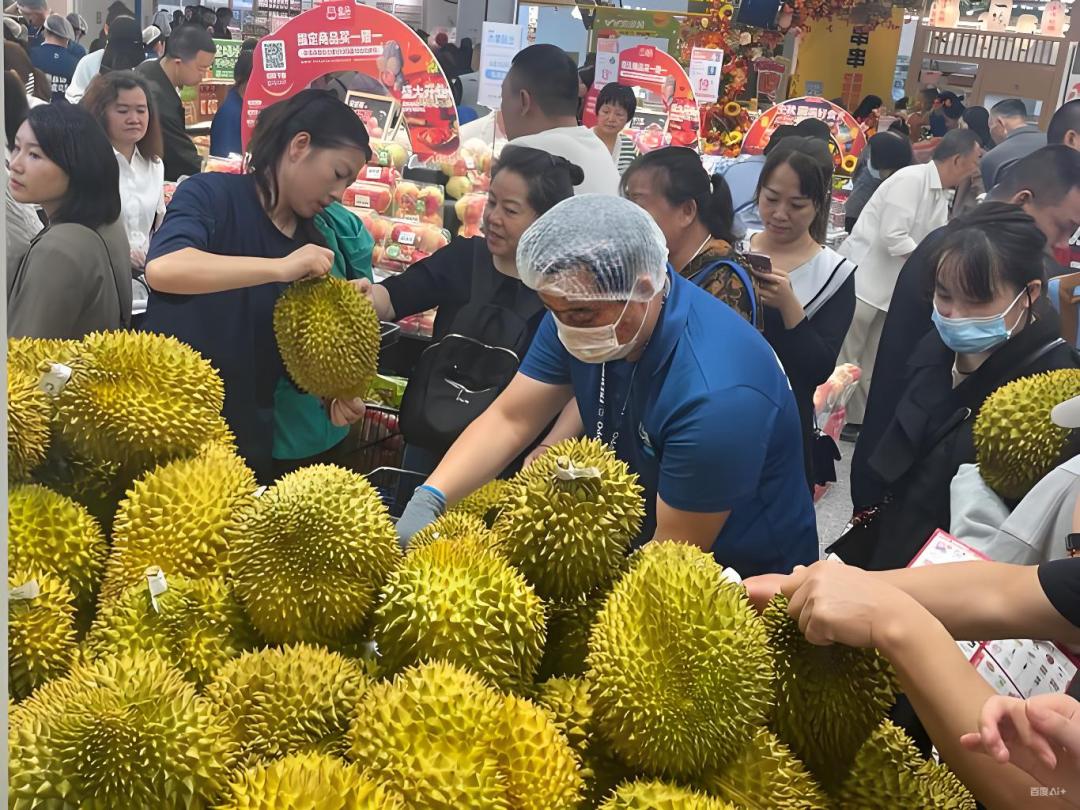 榴莲促销火爆现场