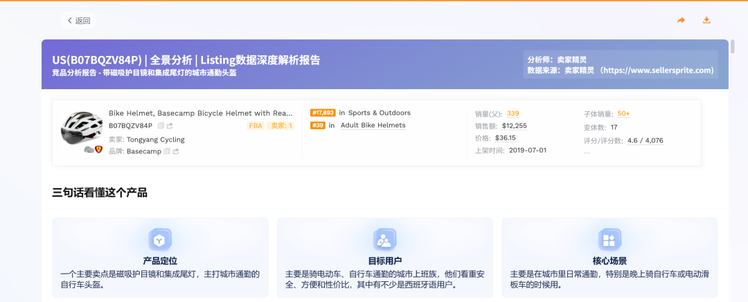骑行头盔全景分析报告截图