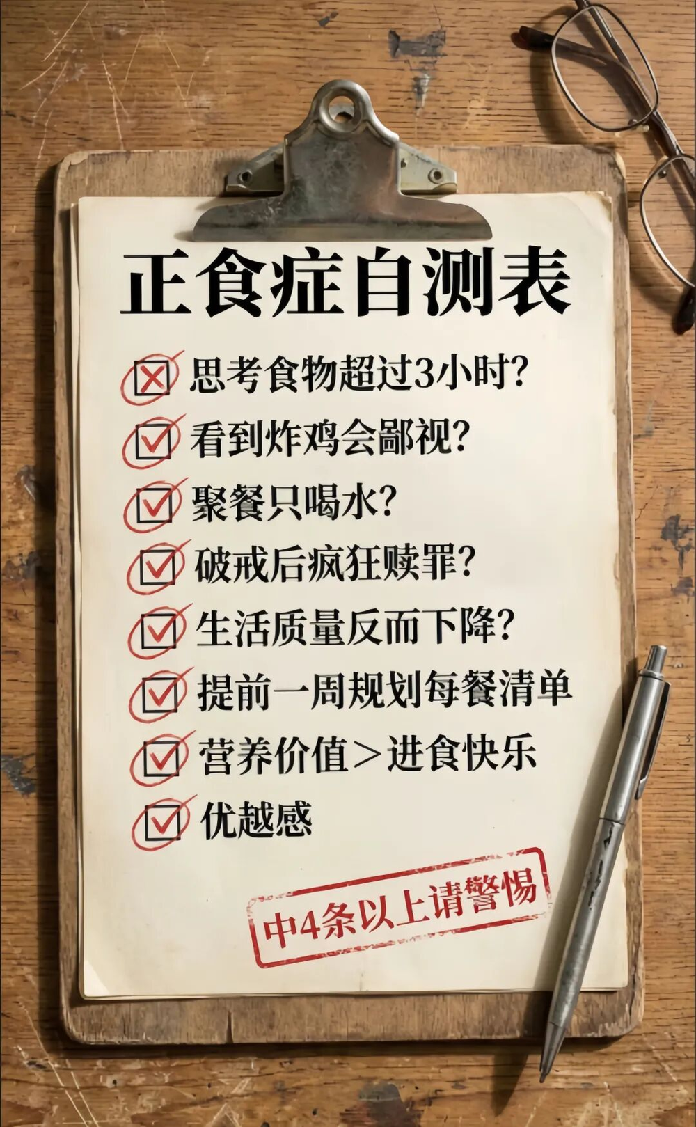 正食症自测表