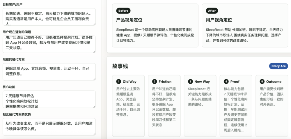 产品叙事诊断示例